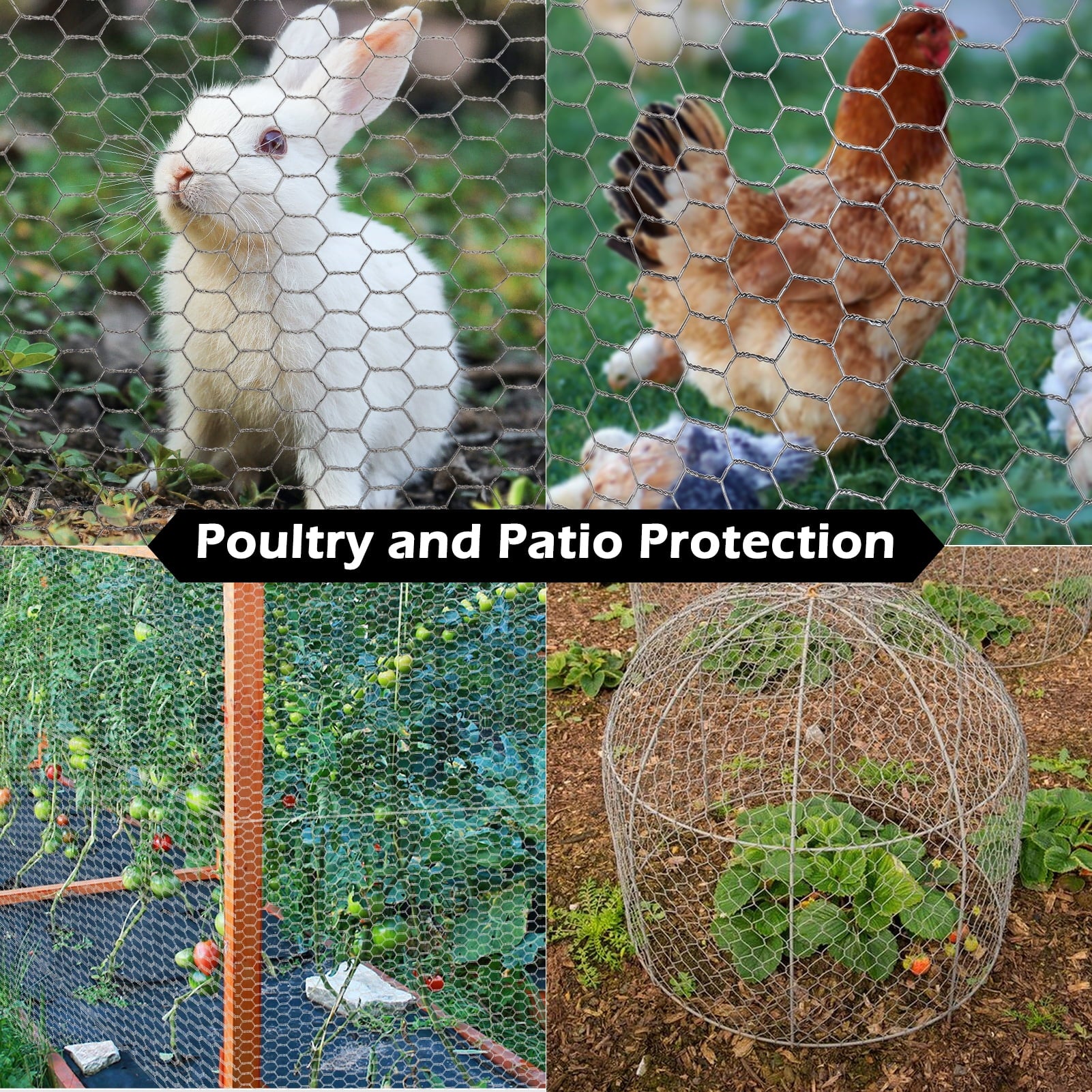 Chicken Wire Mesh Roll, 16.9 Inch X 40 Feet Metal Floral Chicken Wire Fencing for Crafts Poultry Garden, 0.6 Inch Hexagonal Galvanized Hardware Cloth for Chicken Rabbit Cage Welding Fencing